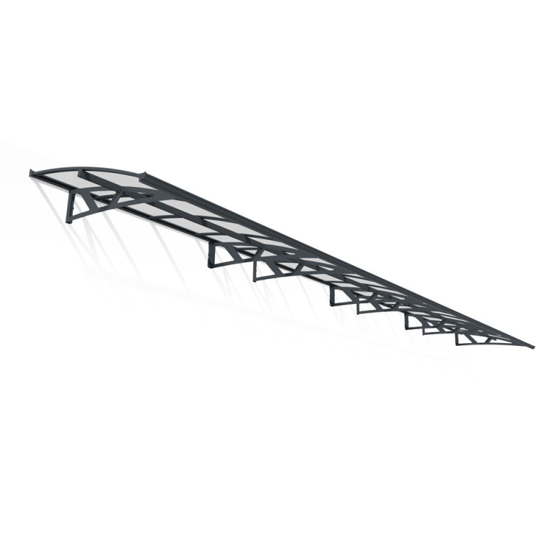 Marquise de porte Amsterdam gris foncé 890 x 140 cm CANOPIA