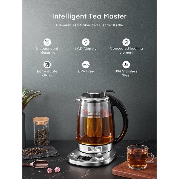 Electric Kettle Temperature Control with 9 Presets, 2Hr Keep Warm