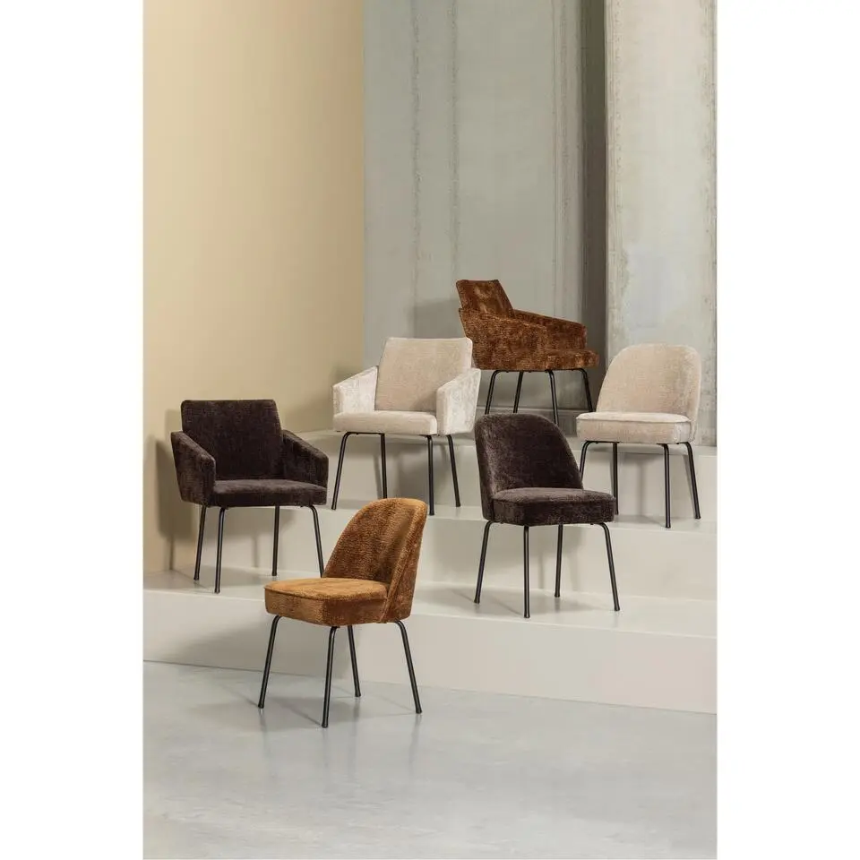 WOOOD Mount Eetkamerstoelen - Polyester - Zand - Set van 2