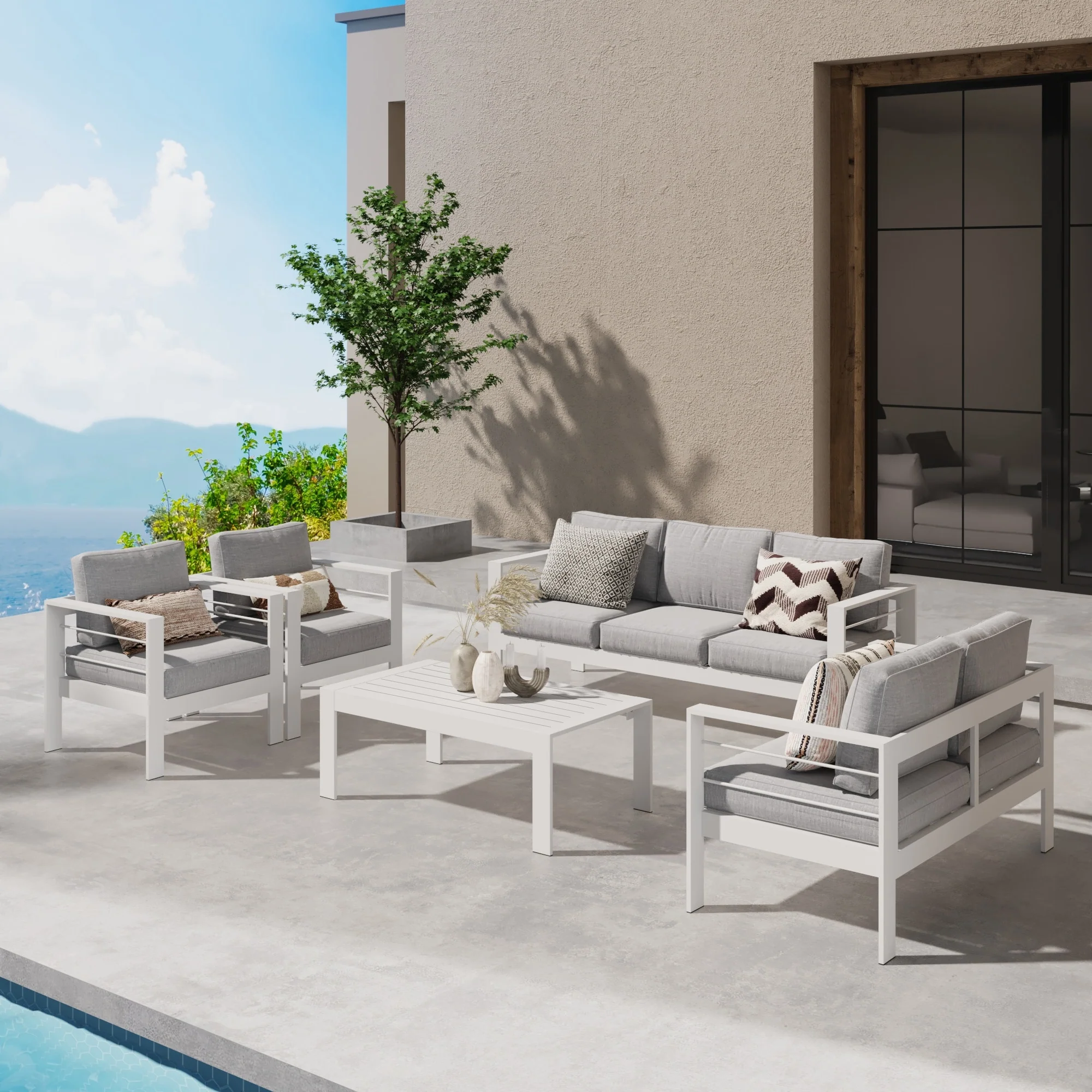 Royalcraft 5 Piece Aluminum Outdoor Furniture Set
