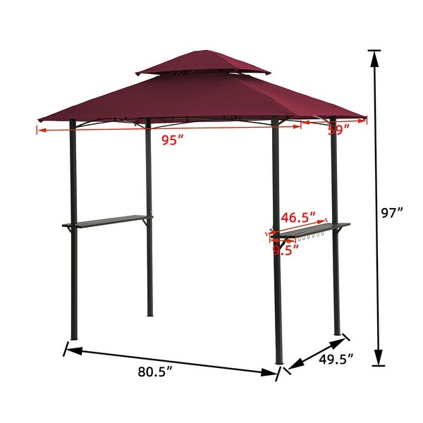 Outdoor Grill Gazebo, Shelter Tent, Double Tier Soft Top Canopy