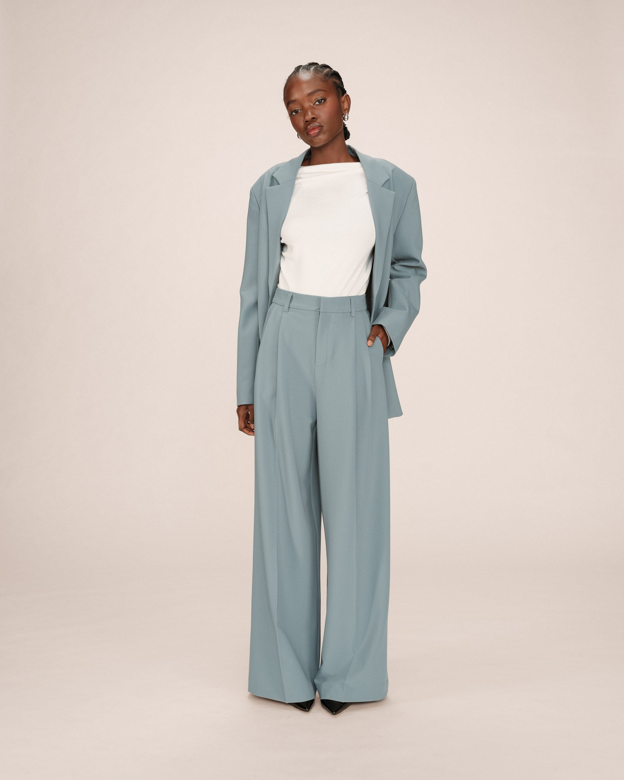 Pantalon tailleur sauge Story