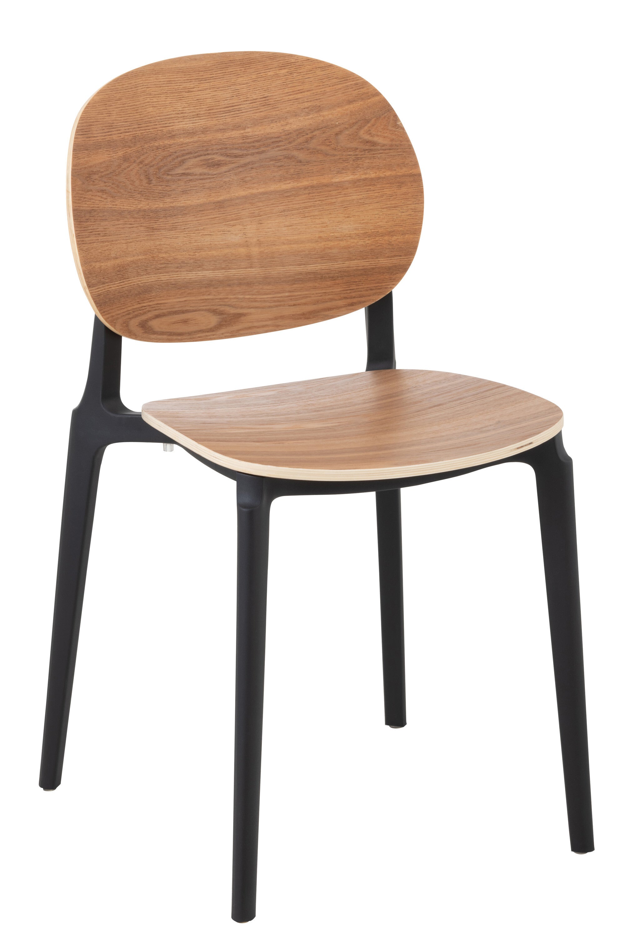 J-Line stoel Basic - kunststof - naturel - 2 stuks