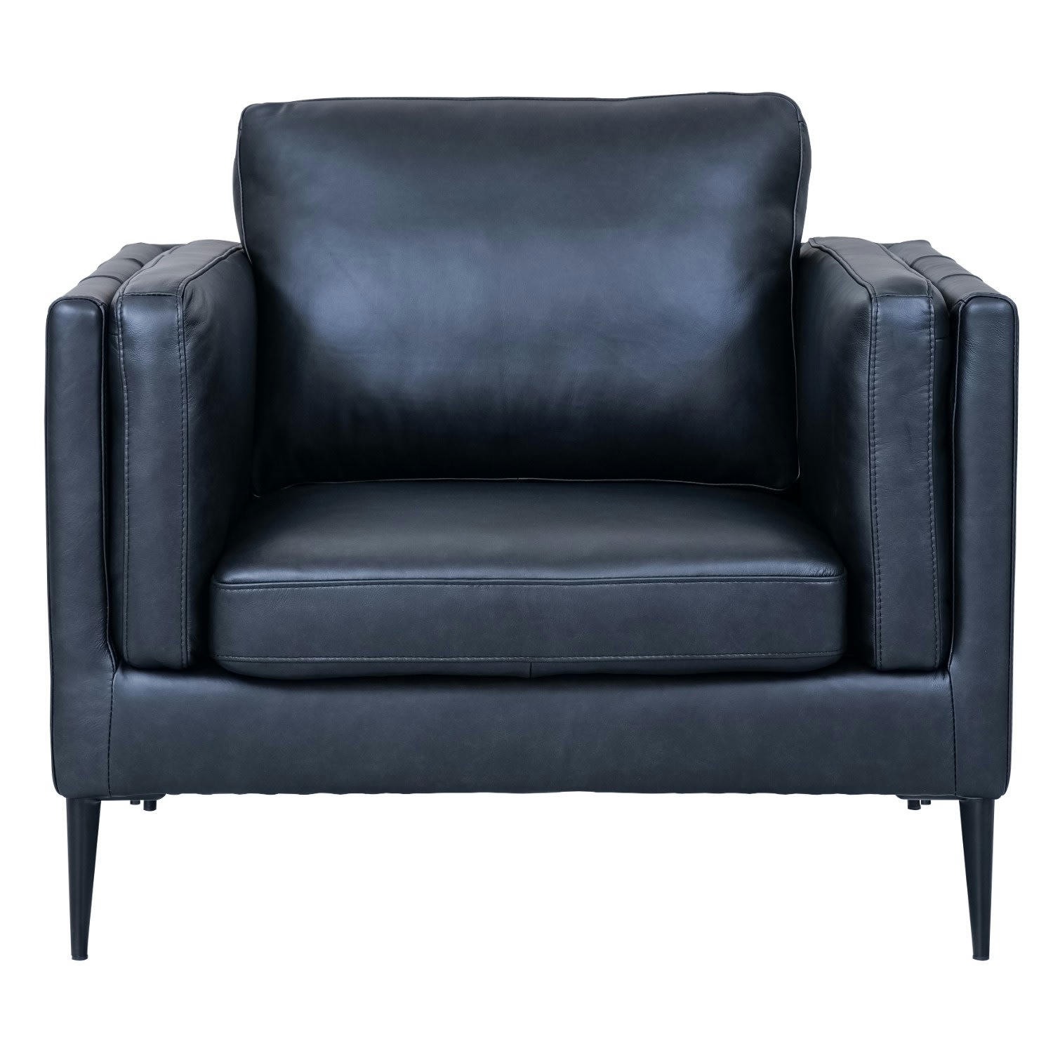 VALENCIA - Fauteuil en cuir noir