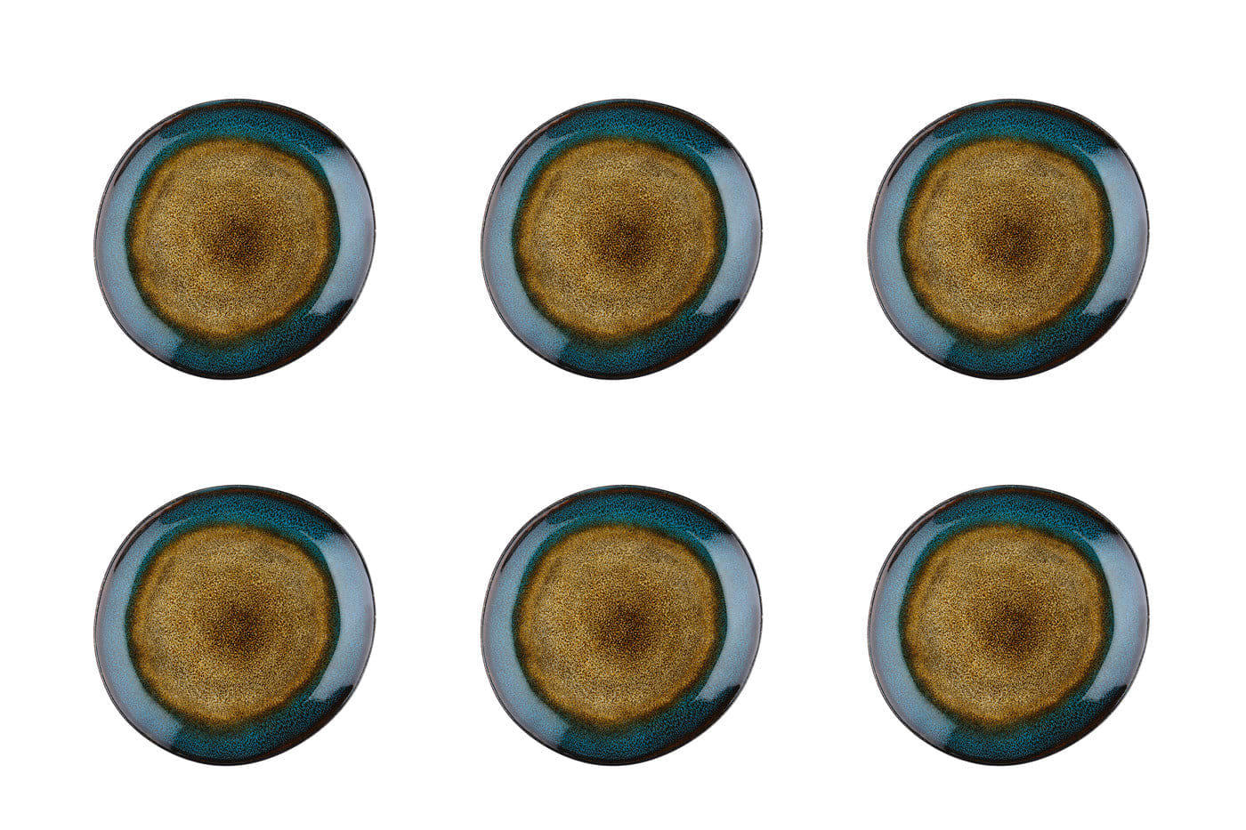 REACTIV - Lot de 6 assiettes à dessert en grès marron D20.5