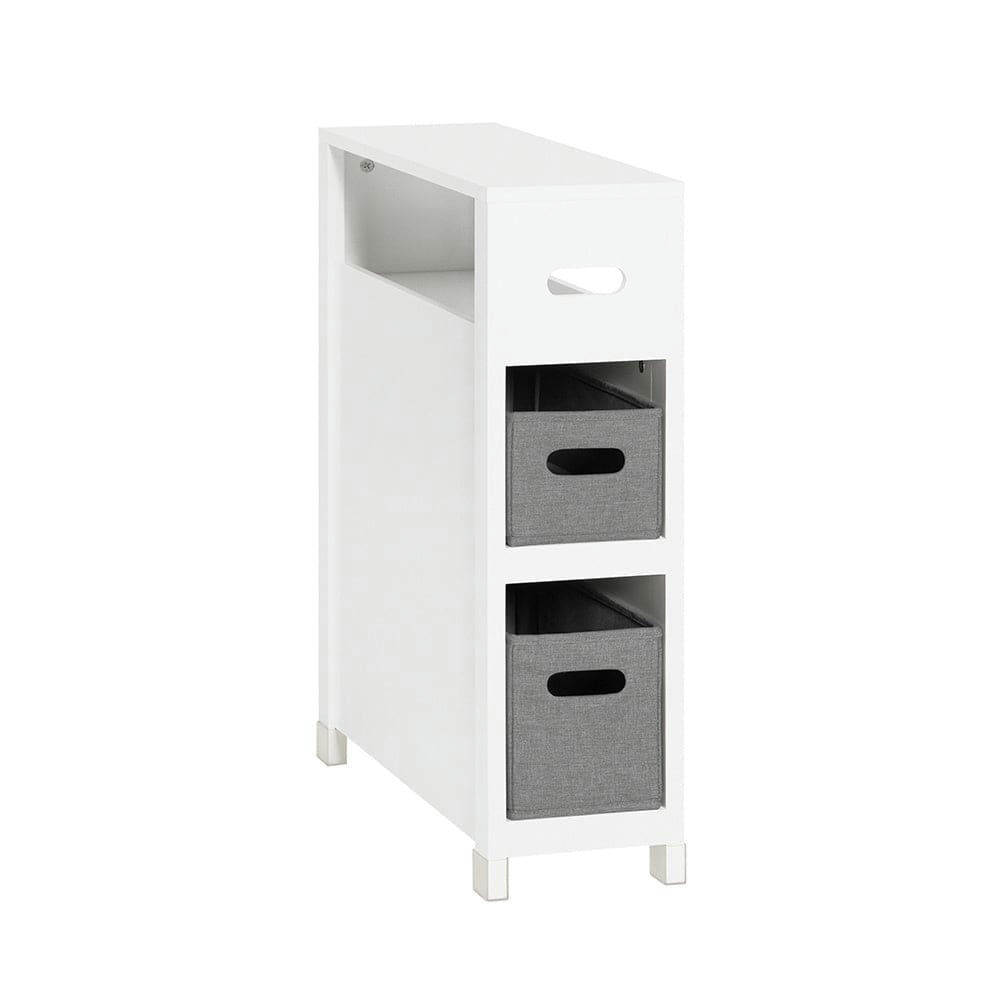 - Meuble de rangement effet bois blanc