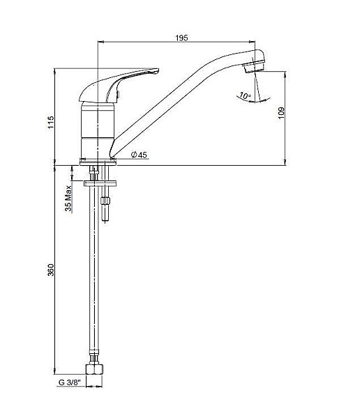 Mitigeur Cuisine Bas Avec Bec Long Orientable - Minerva