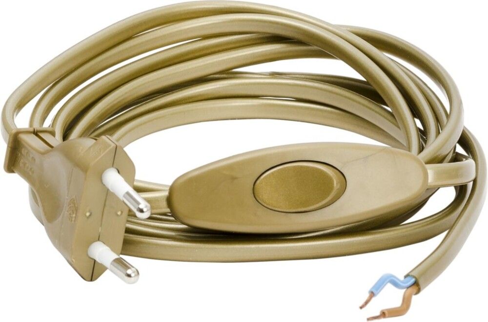 LAMPETTLEDNING GELIA MED EURO-STIKK OG BRYTER 2,5M BRONSE
