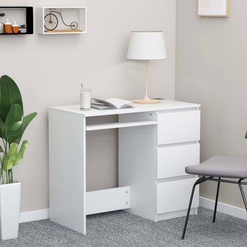 NNEVL Desk White 90x45x76 cm Chipboard