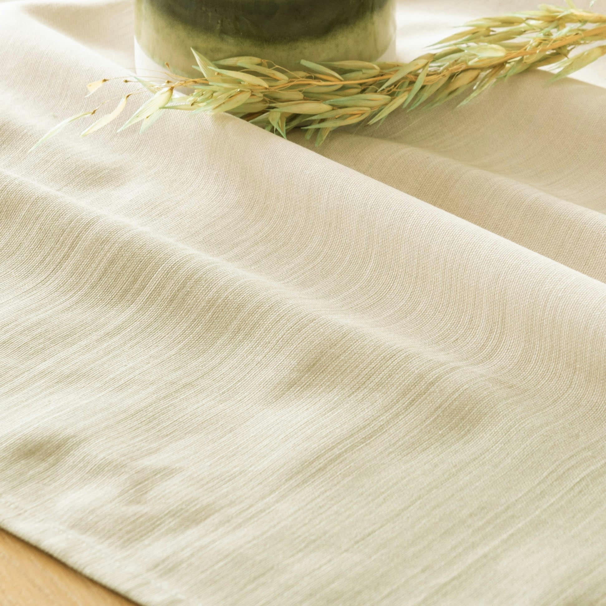 EROS - Nappe en coton biologique effet tie and die vert sauge et blanc 150x250