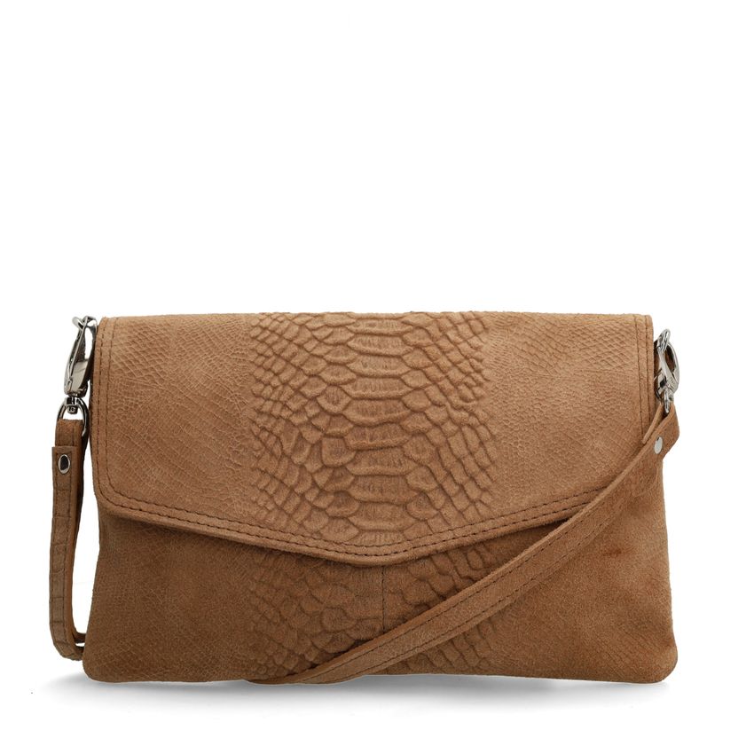 Manfield Taupe suède clutch