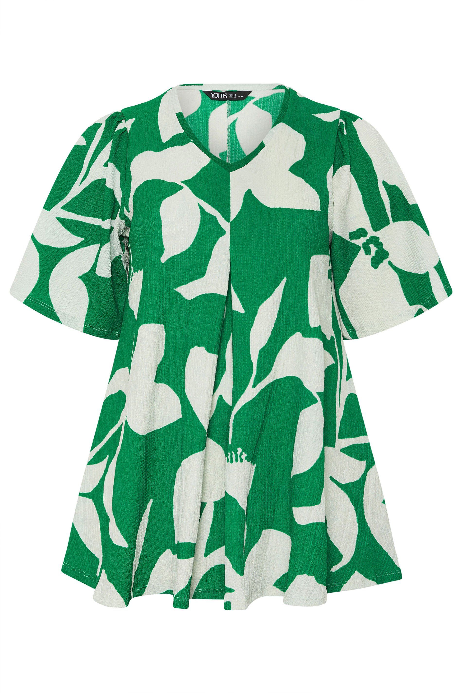 Yours Abstract Textured Pleat Front Top