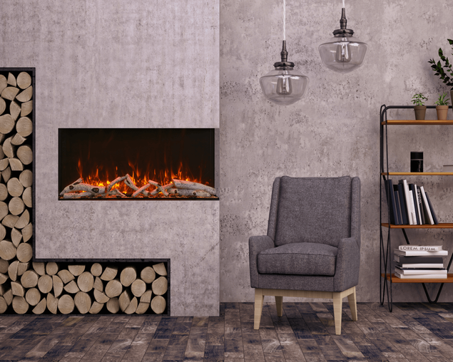 Amantii Smart 50" unit - 14 1/4" in depth 3 sided glass fireplace