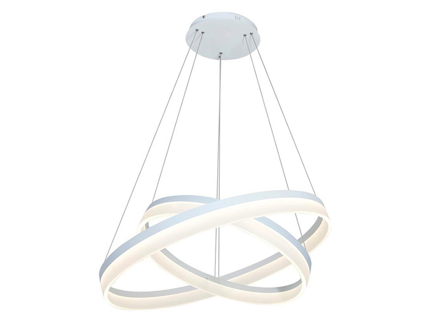 Lampa wisząca Ring LED 2-punktowa metalowa biała