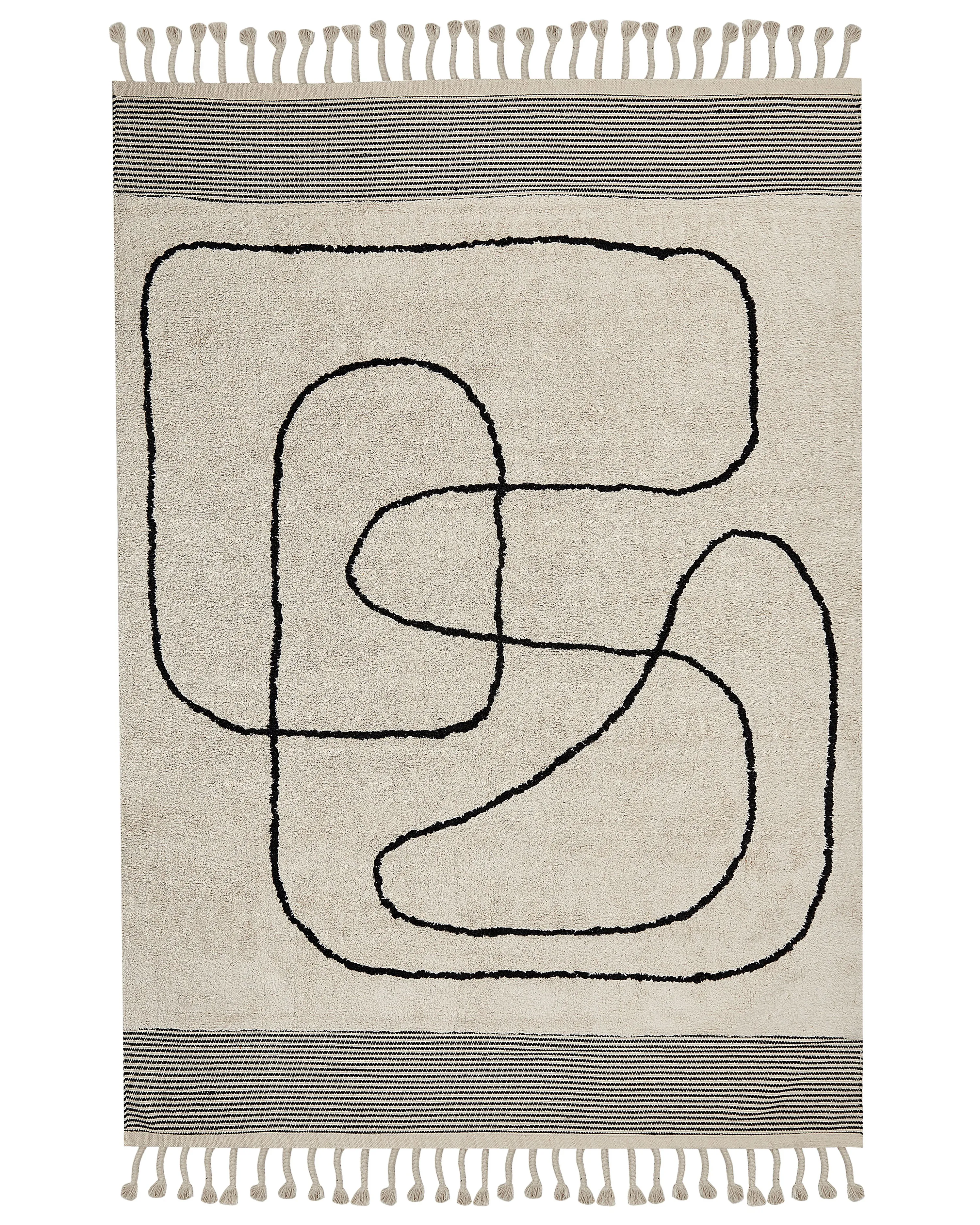 Rug DOKUZ Beige 140 x 200 cm Cotton