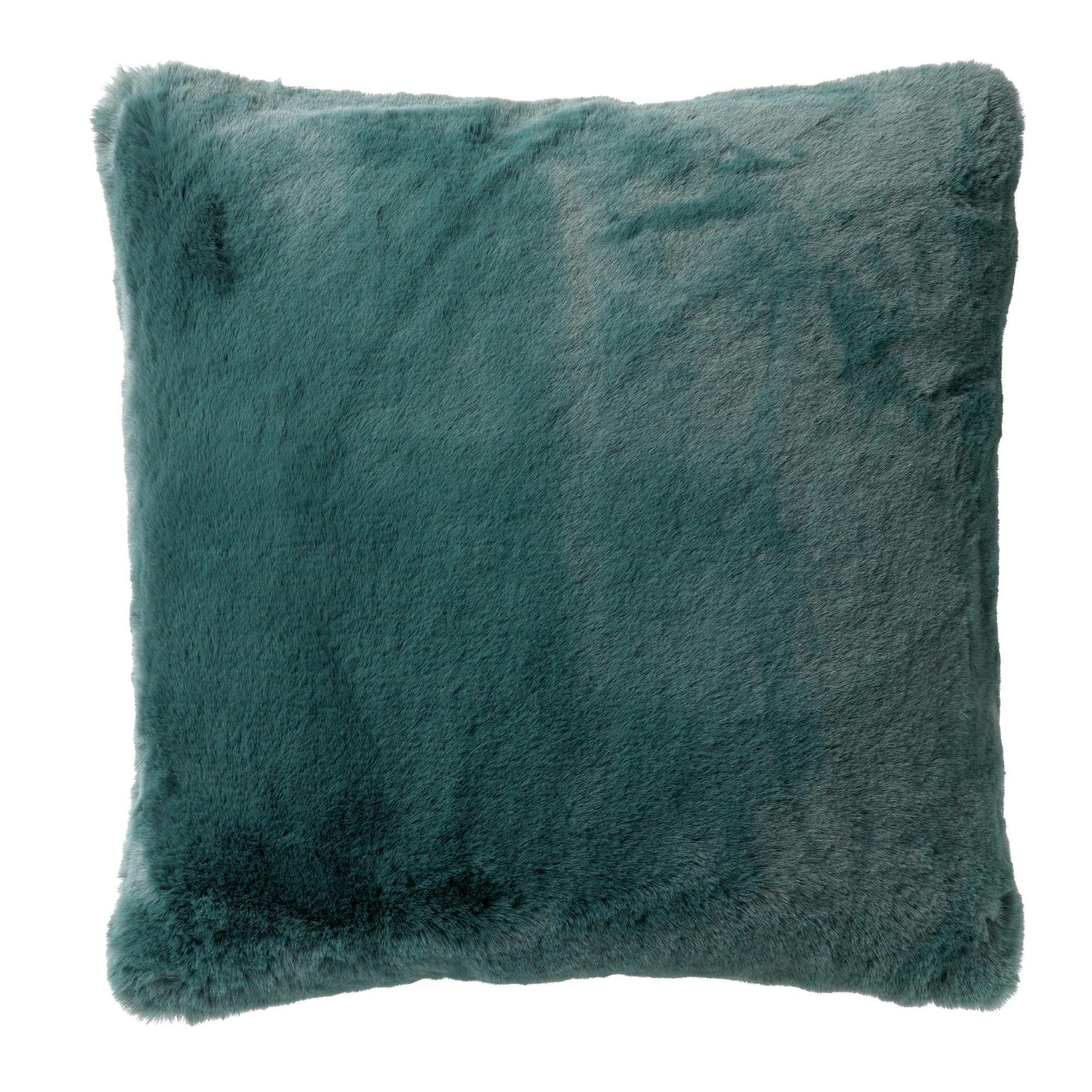 ZAYA - Coussin - vert fausse fourrure 45x45 cm uni