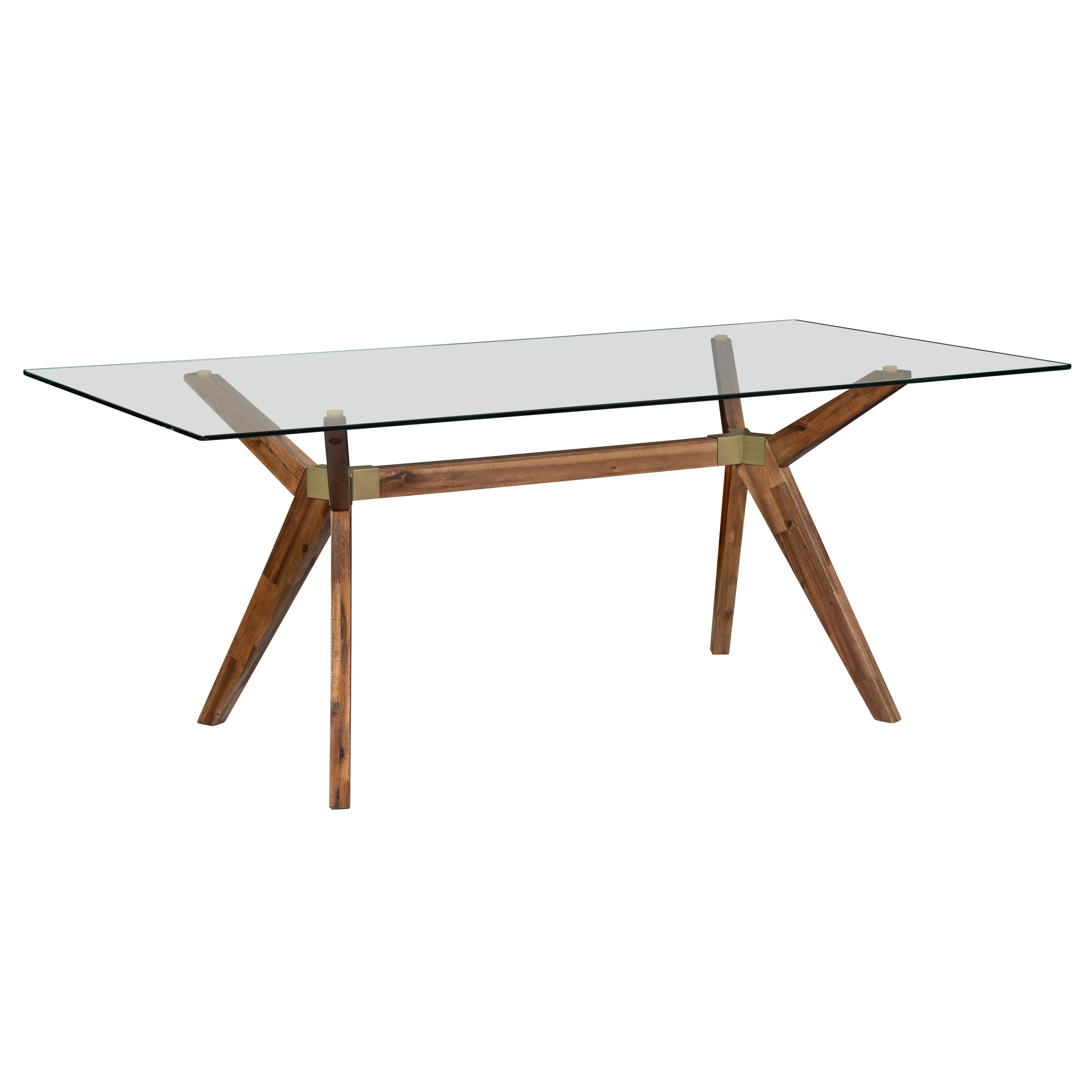 Rye Studio Waldorf Modern Glass Dining Table