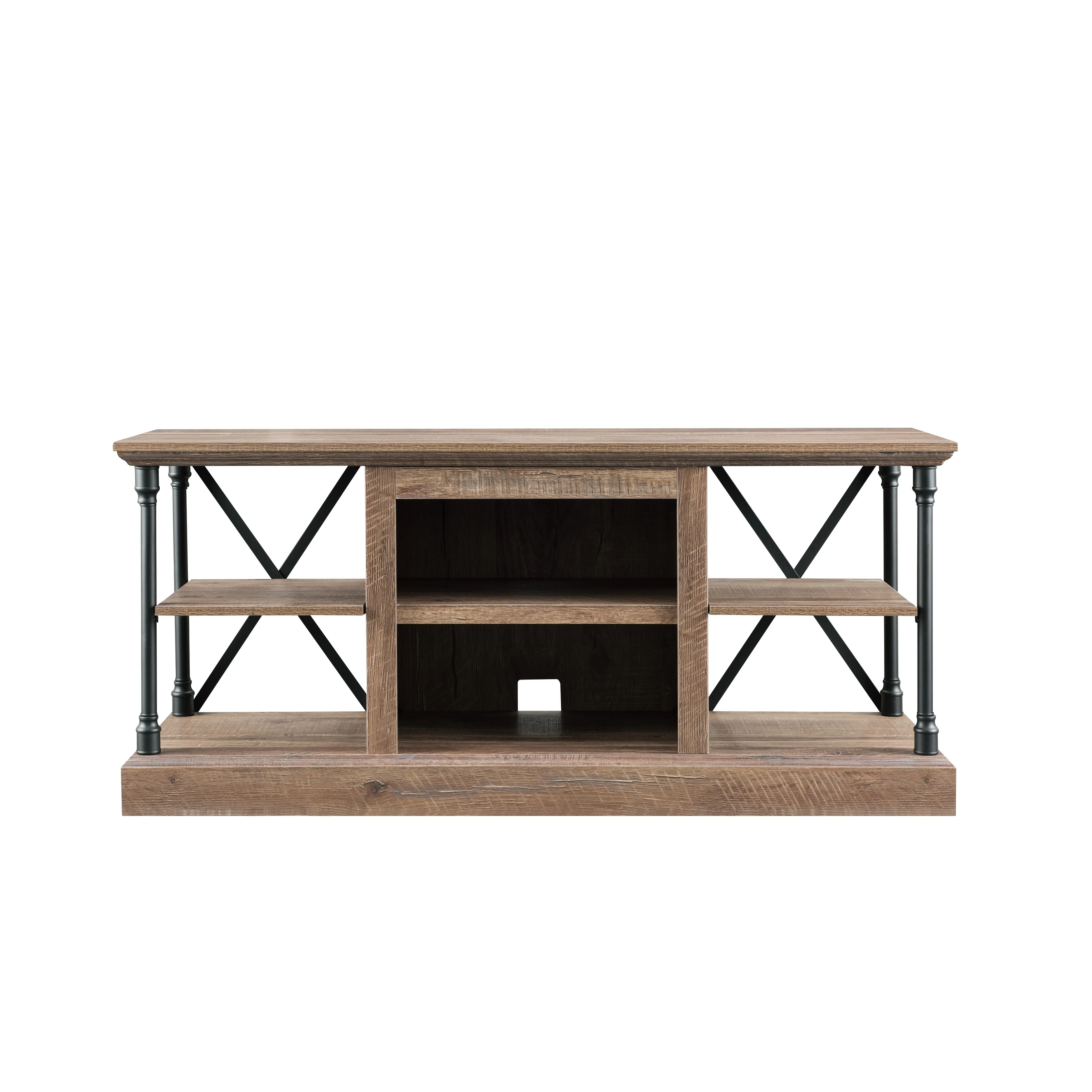 OS Home Model Contemporary Architecture Media Console in Rough Sawn Birch Finish - 54 inches in Width - 54 inches in width