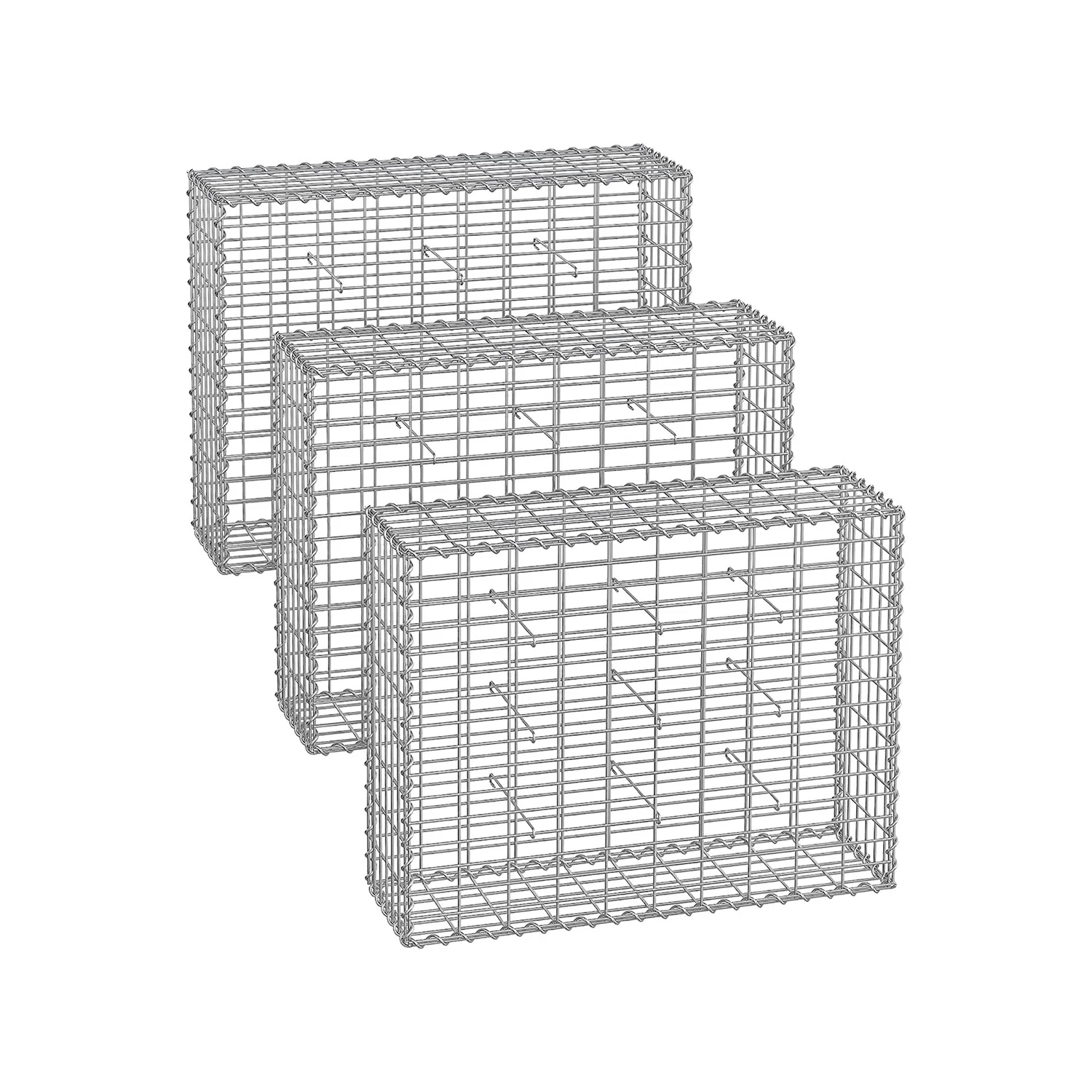Gabions pour pierre galvanisé (Lot de 3)