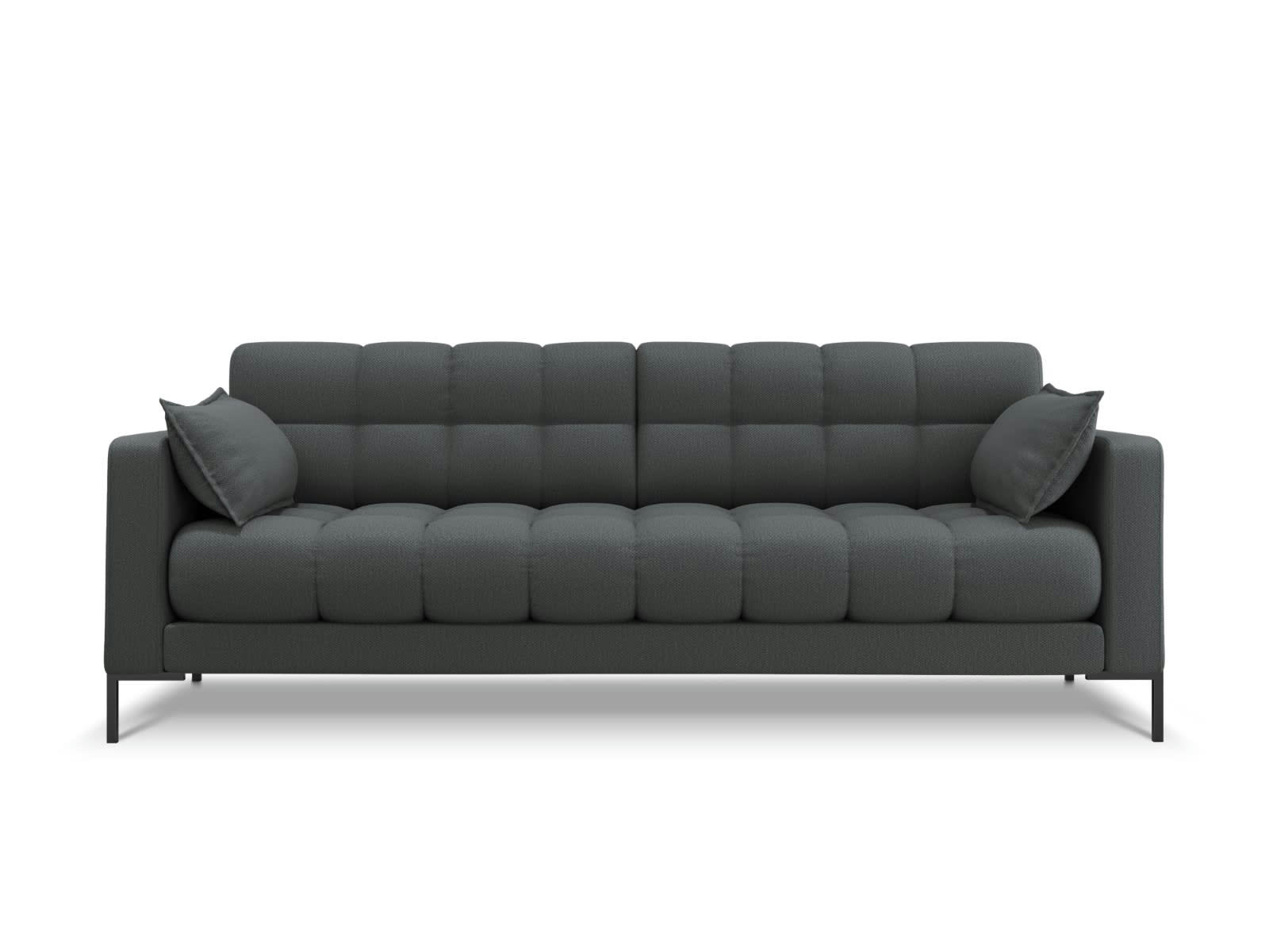 MAMAIA - Canapé 4 places en tissu structurel gris foncé