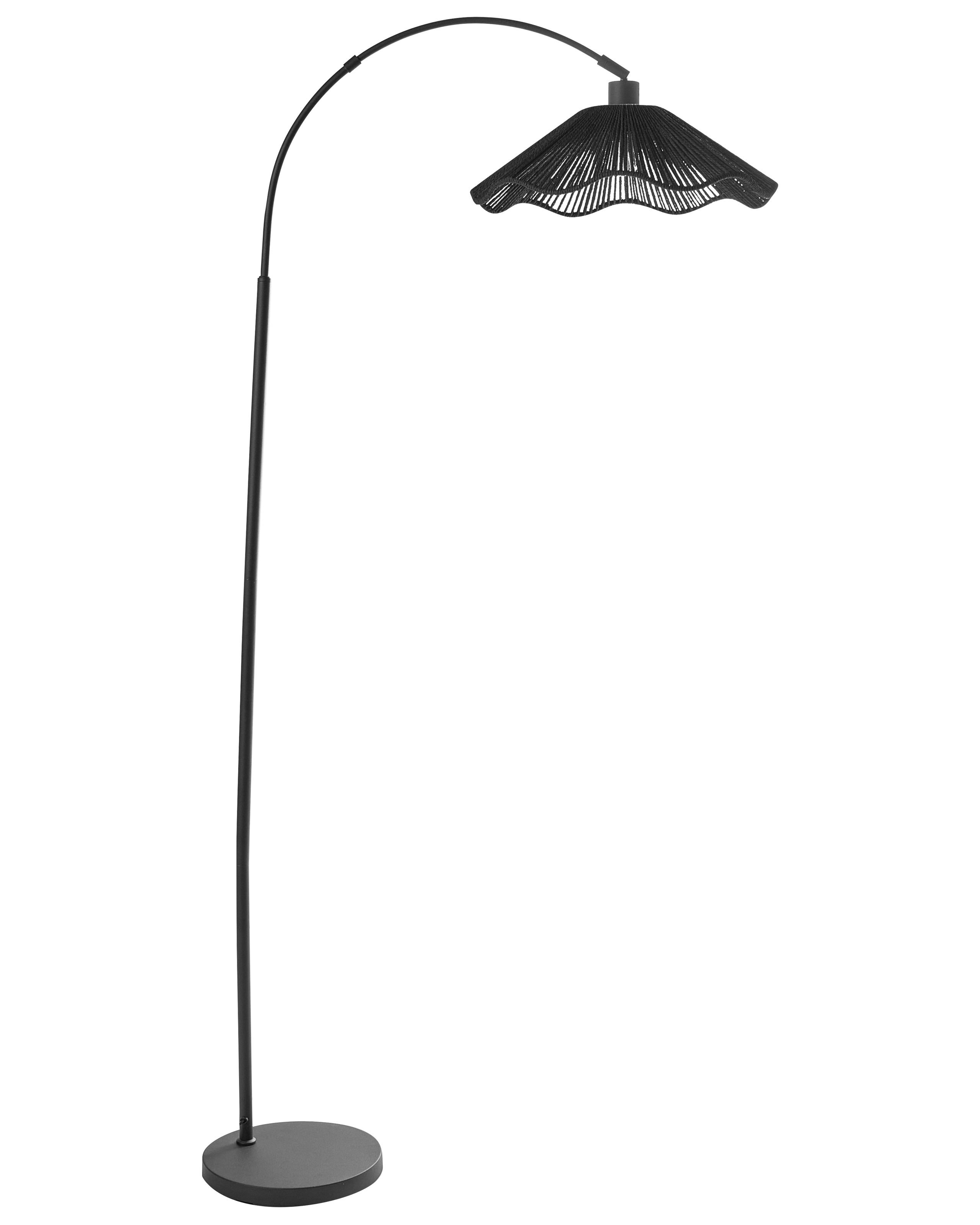 Lampa stojąca ręcznie wykonany papierowy klosz czarny