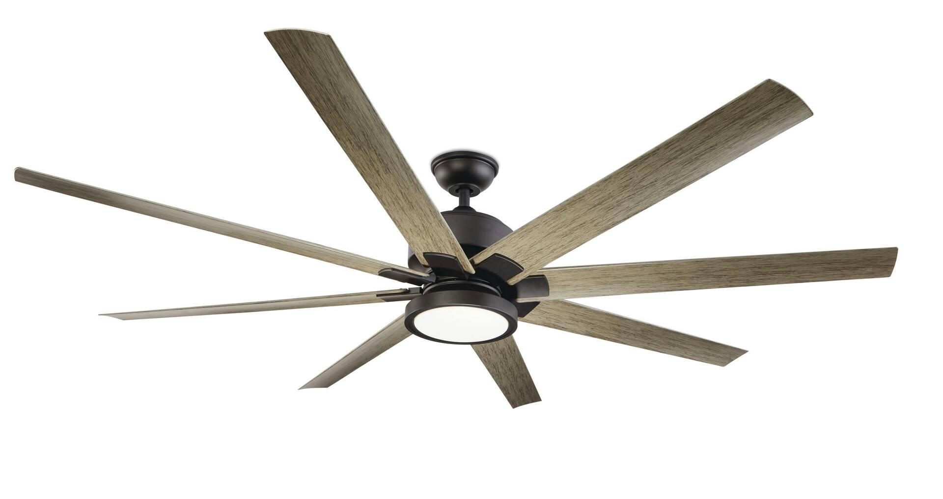 NOMA Elliot 8- Blade 6-Speed Indoor Ceiling Fan with DC Motor & Remote, 72-in, Matte Black
