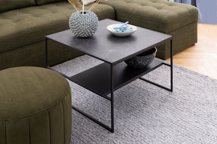 Stolik Bolland Black Marble 70x70 cm