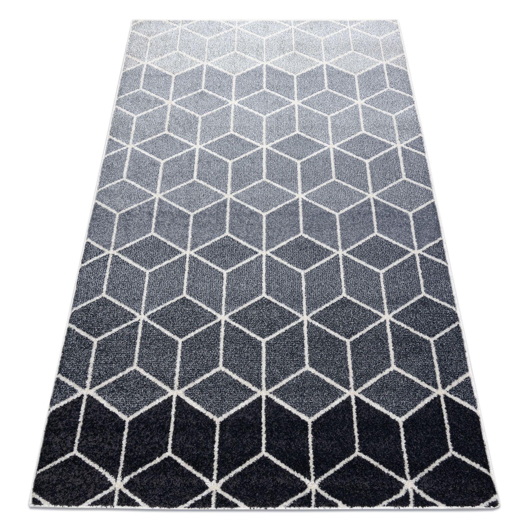Dywan HEOS 78590 krem / srebrny / antracyt CUBE, KOSTKA 120x170 cm