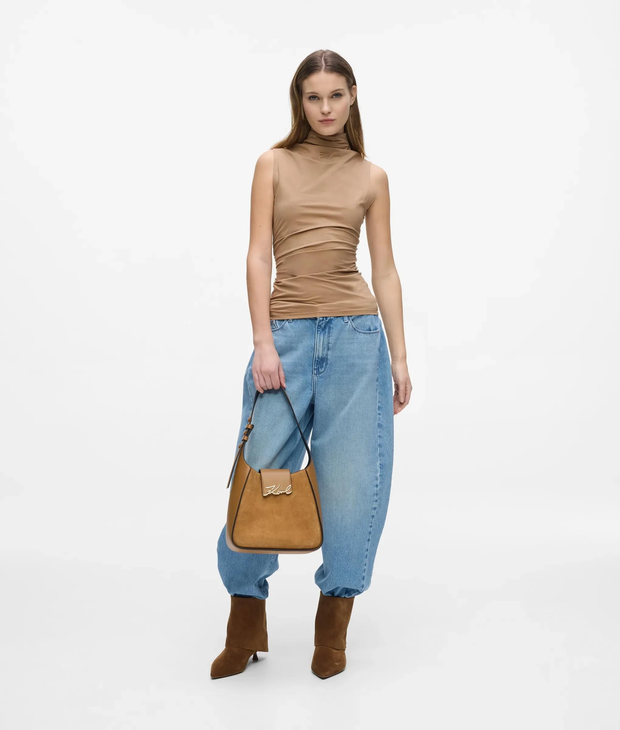 Sac hobo en daim K/Signature