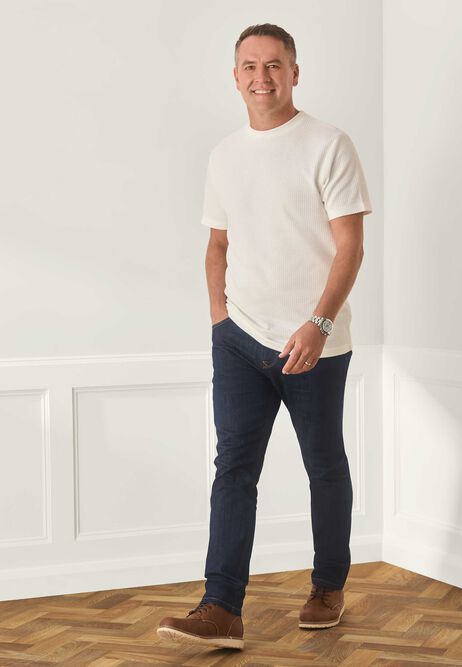 Mens Dark Blue Slim Stretch Jeans