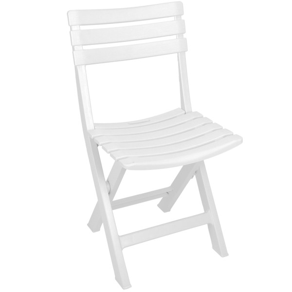 Krzesło ogrodowe składane białe PP mat 77x41x44 cm