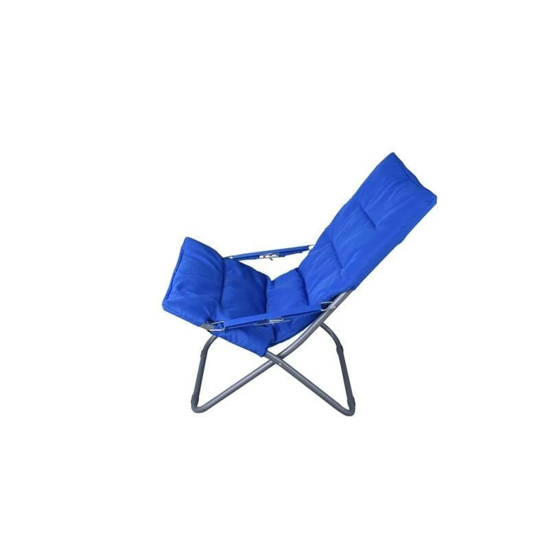 - Chaise longue de plage pliante bleue - Lot de 2