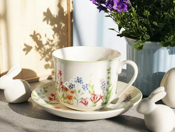 Filiżanka jumbo ze spodkiem 0,45 L Altom Design - Przebudzenie Natury 07.PN.1305