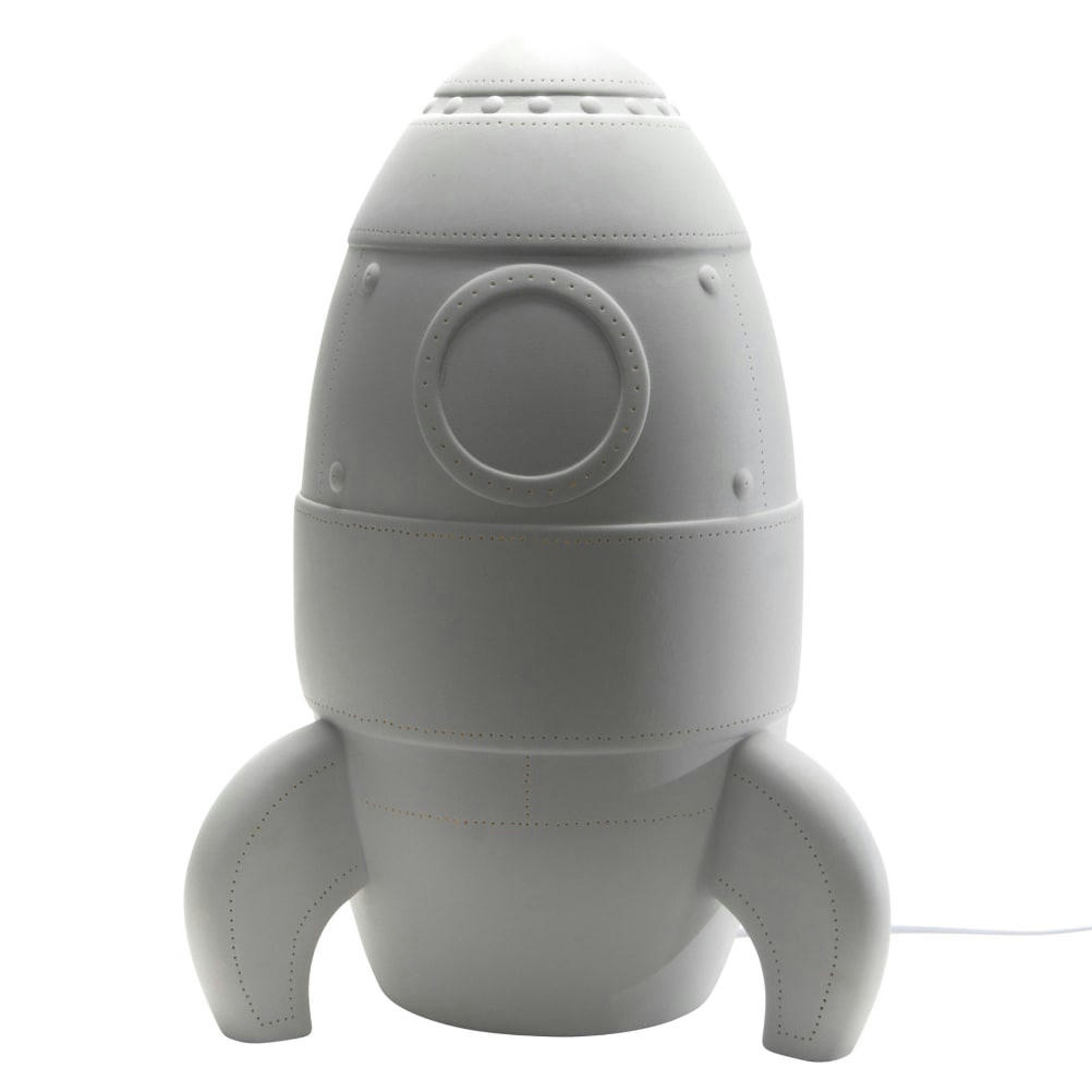 - Grande lampe fusée en porcelaine à poser