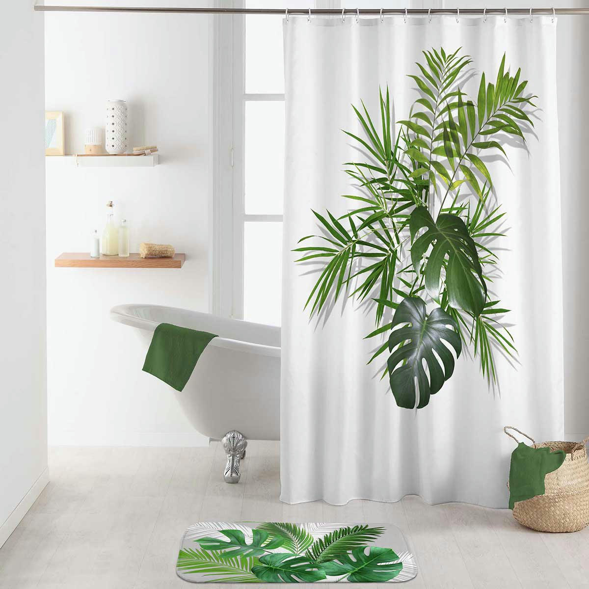 AMAZONICA - Rideau de douche feuillages verdoyants 180x200cm