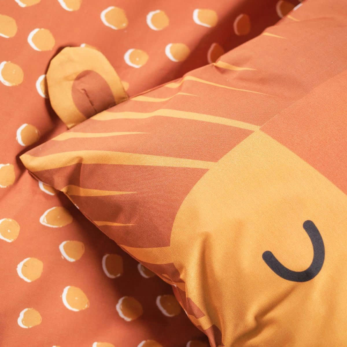 FUNNY AXEL - Parure de lit enfant imprimé en coton orange 140x200