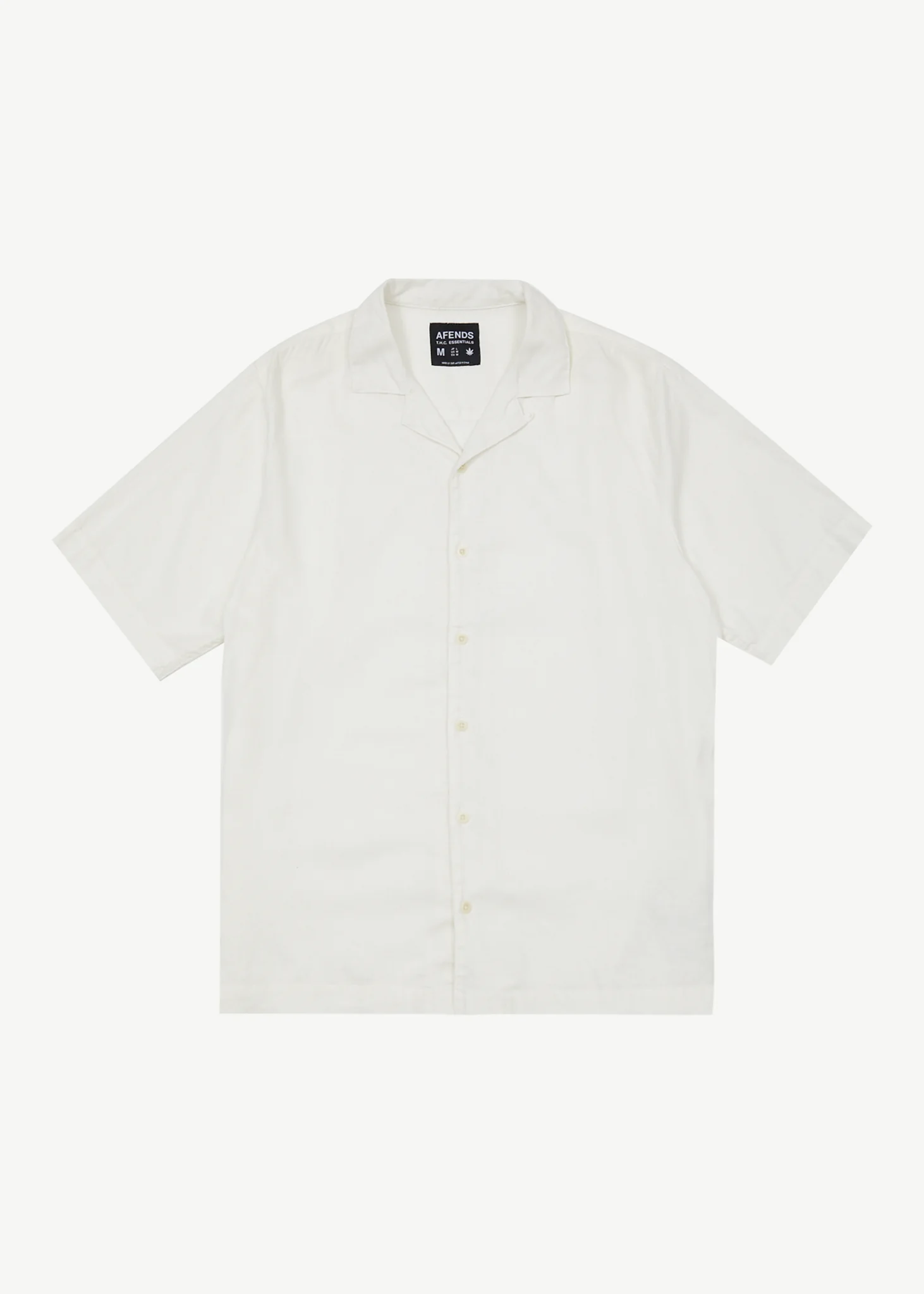 AFENDS Mens Daily - Cuban Short Sleeve Shirt - White