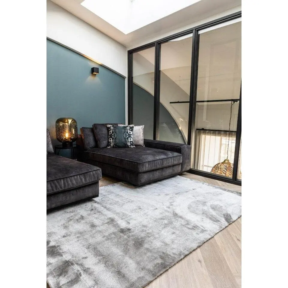 Interieur05 Vloerkleed Velvet Glymm Grijs 140x200cm Wasbaar