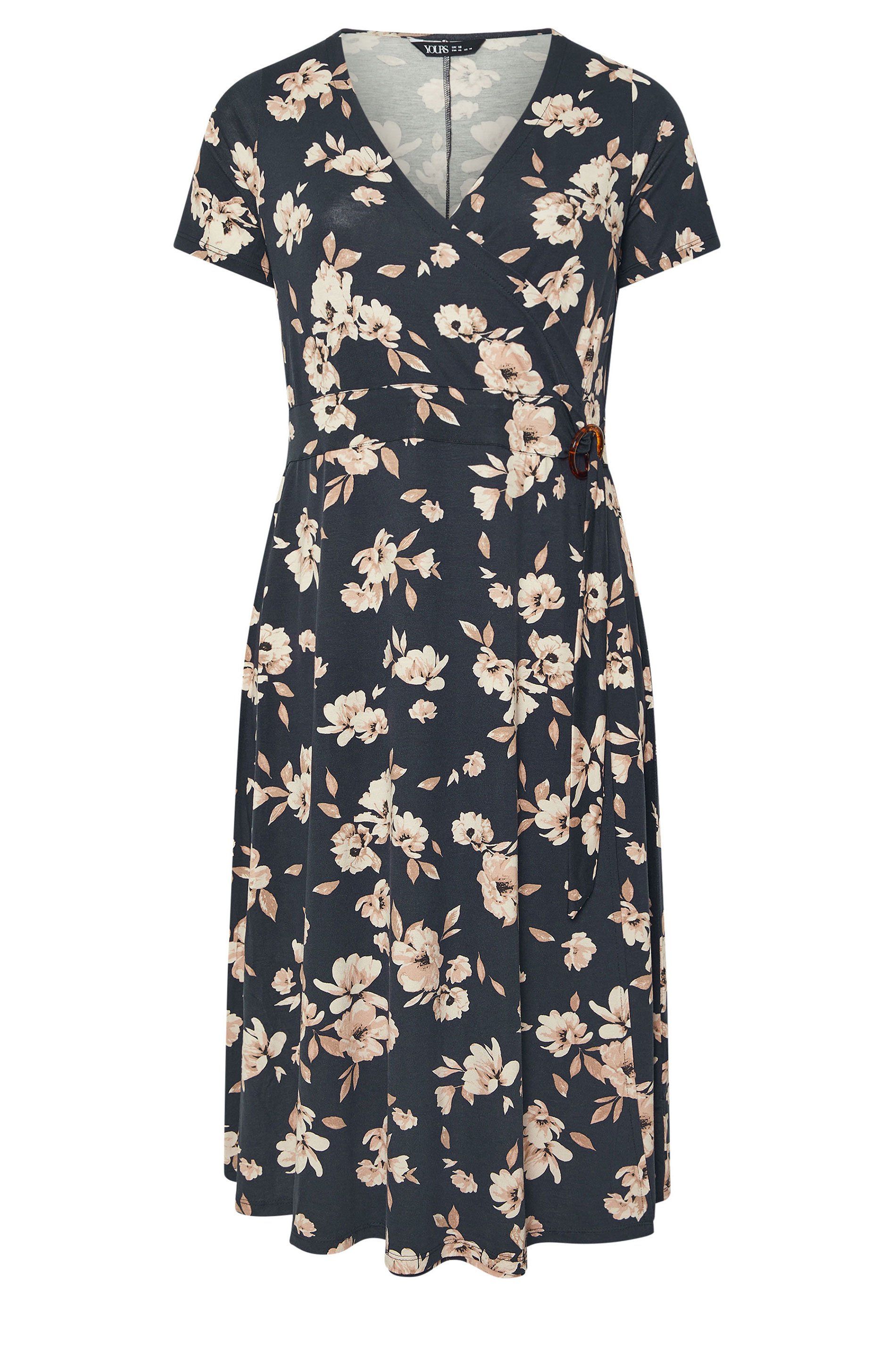 Yours Floral Buckle Detail Midi Dress