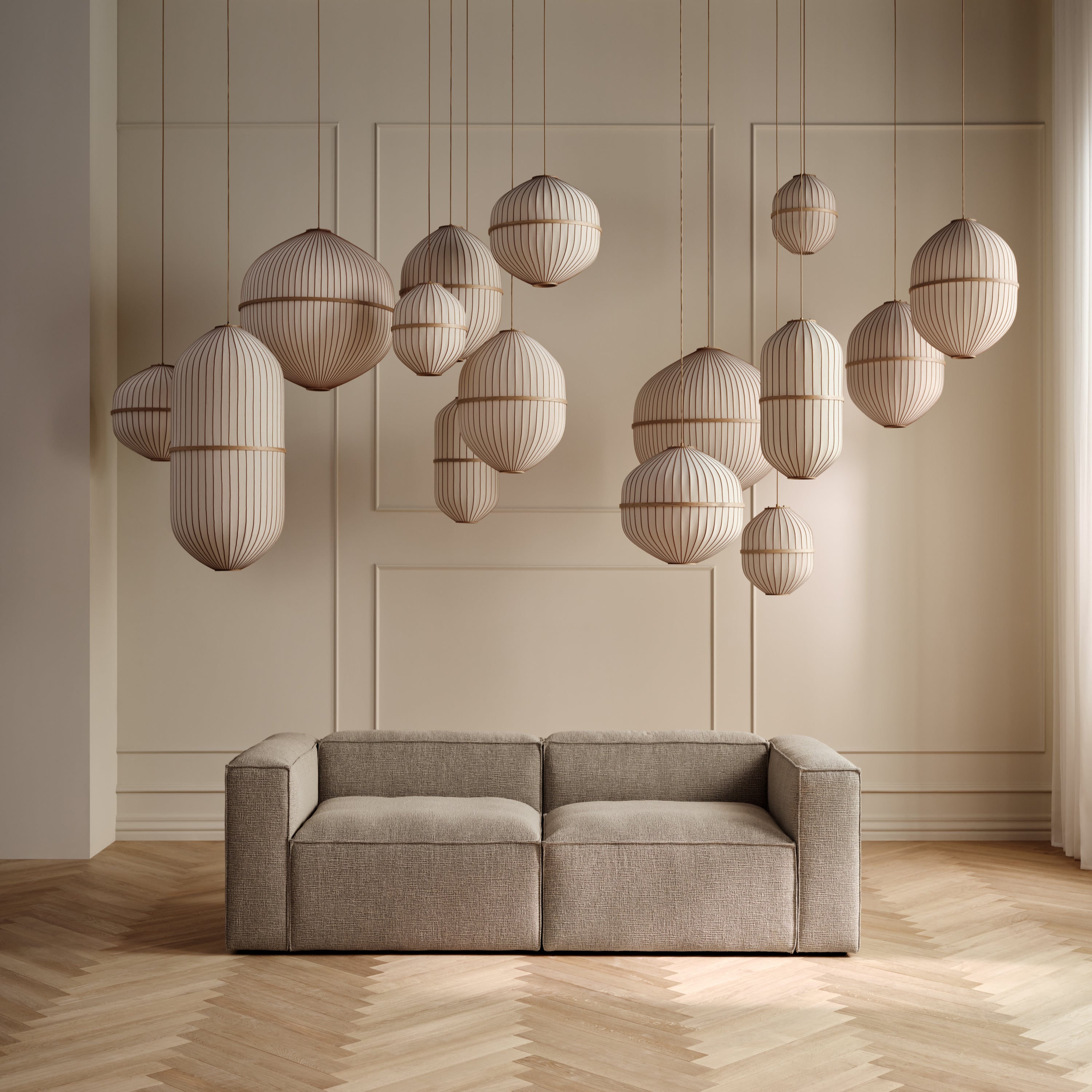 Bolia Lucén Hanglamp Ø 40 cm - Achthoek - Geolied Hout