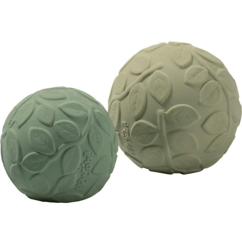 - Lot de 2 balles sensorielles en hévéa vertes