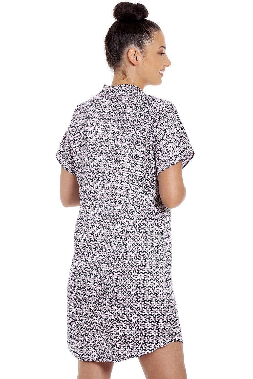 Camille Camille Womens Floral Printed Satin Nightshirt