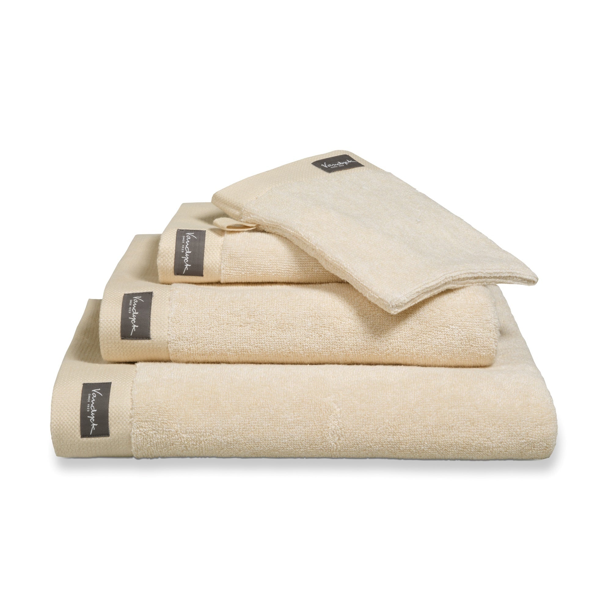 Gastendoek Home Mouliné Bleached Sand   Beige   Geel   Katoen