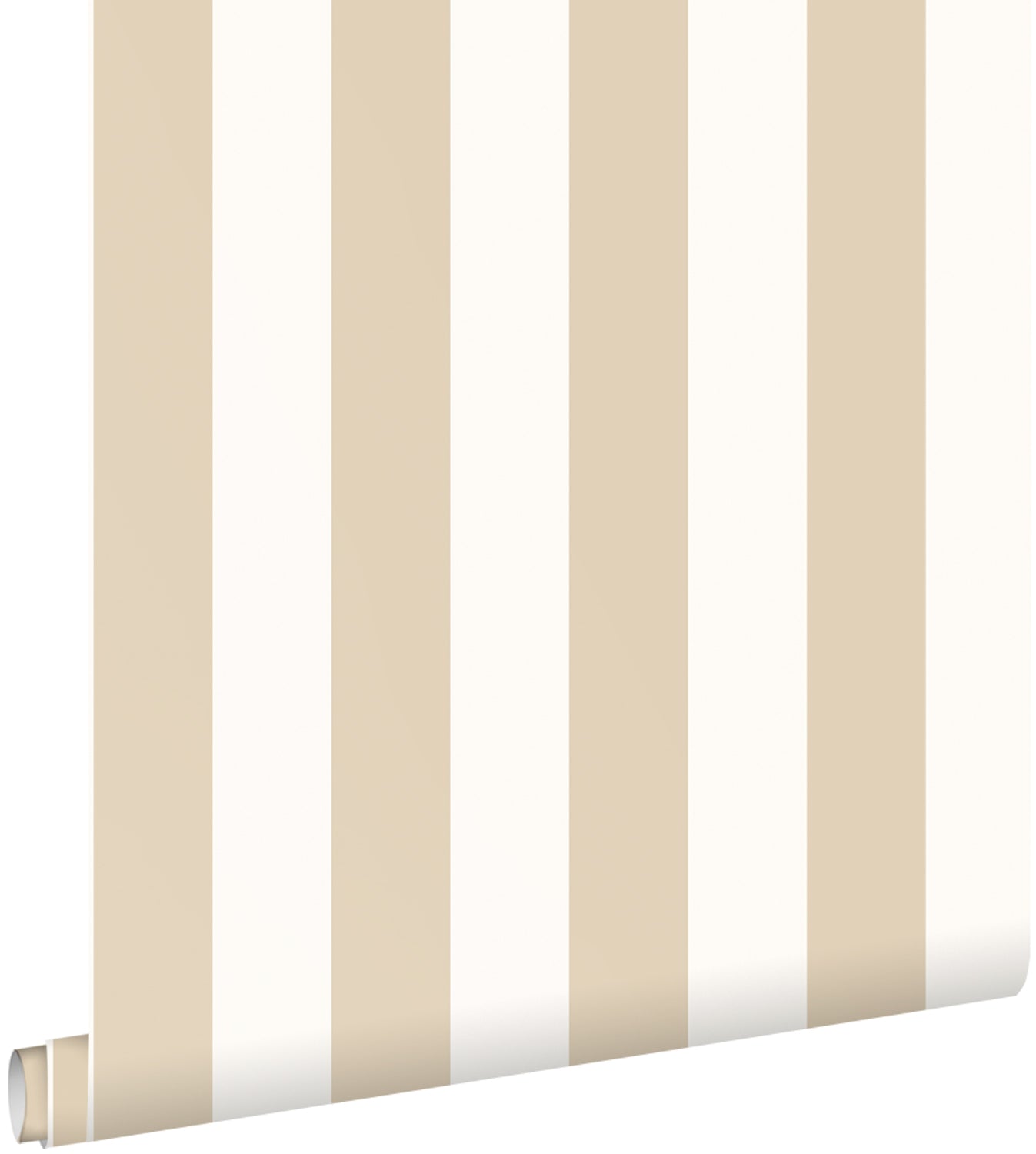 ESTAhome behang strepen wit en lichtbeige - 53 cm x 10.05 m - 139913