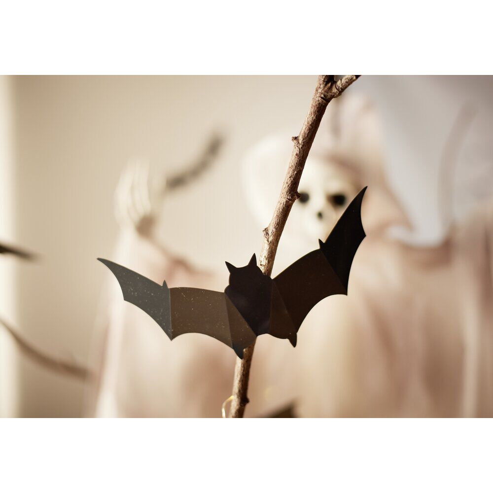 Décoration murale Halloween chauve-souris LED à coller 12 pièces L30,5xH8,5cm
