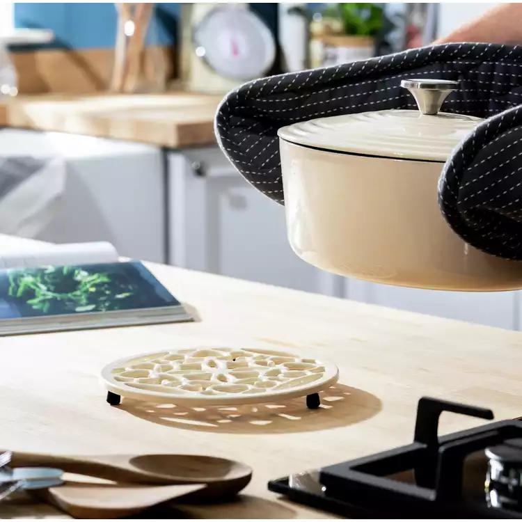 Habitat Cast Iron Trivet - Cream