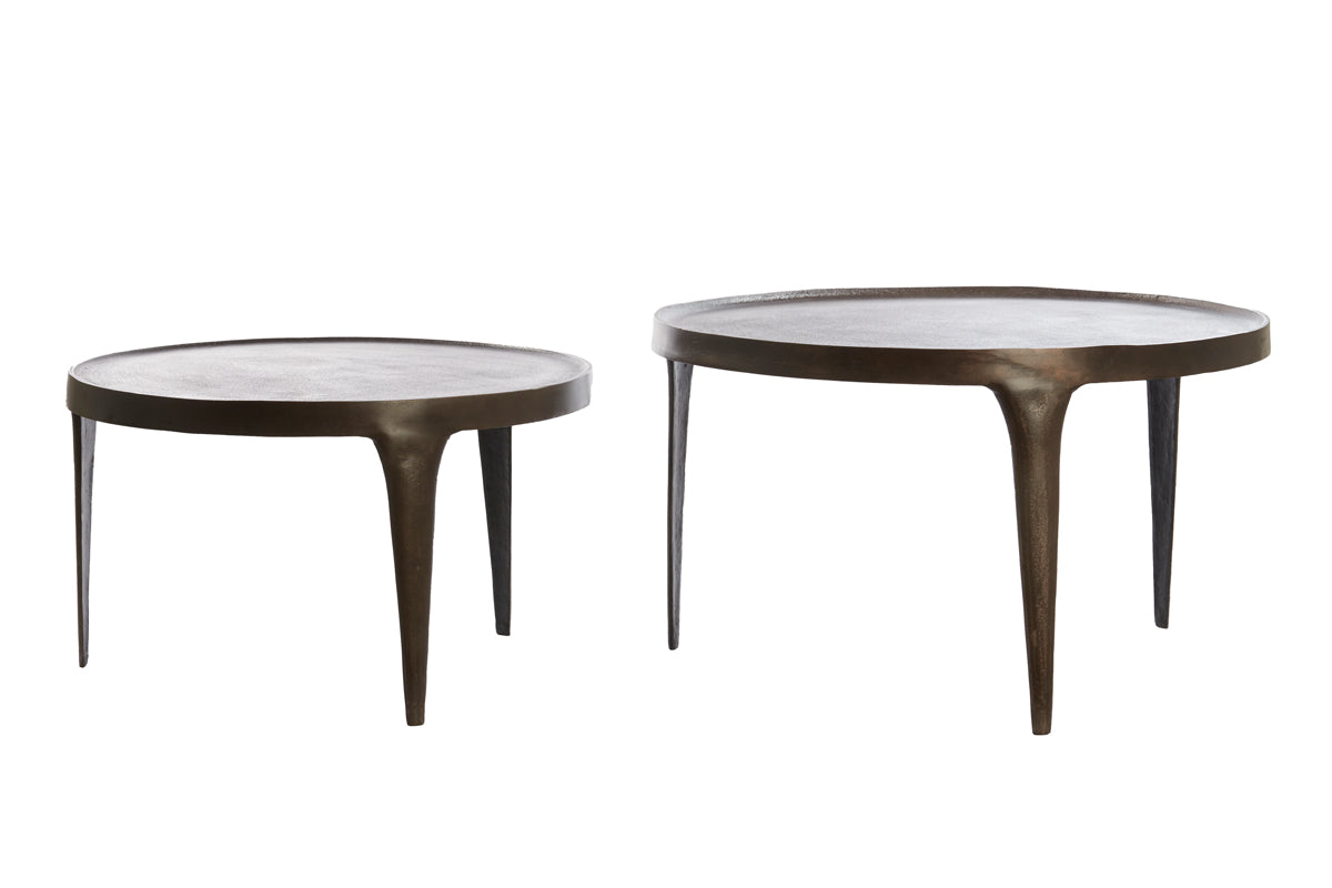 Light & Living salontafel TOBIAS - Ø75x44cm - bruin - Set van 2