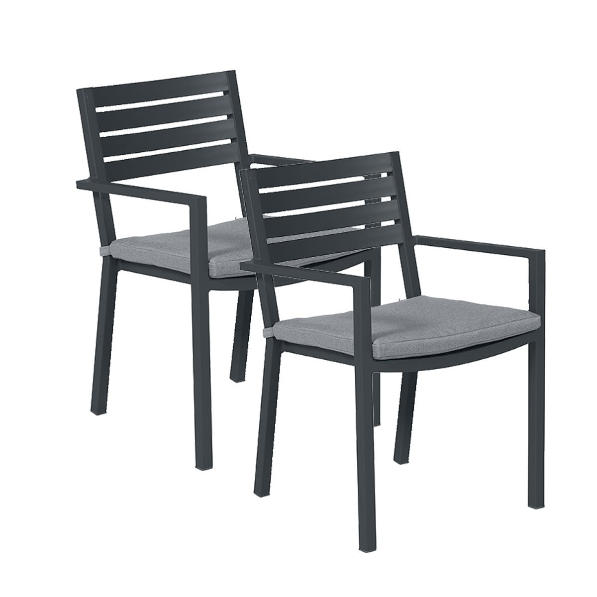Garden Impressions tuinstoel Amarillo donker grijs - 2 stuks