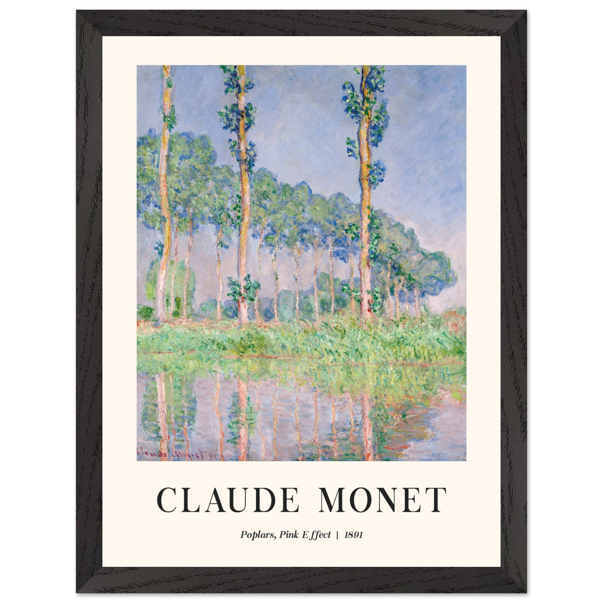 Artfulprints Poster met Lijst Claude Monet - Poplars, pink effect  - 30x40 cm - Meerkleurig