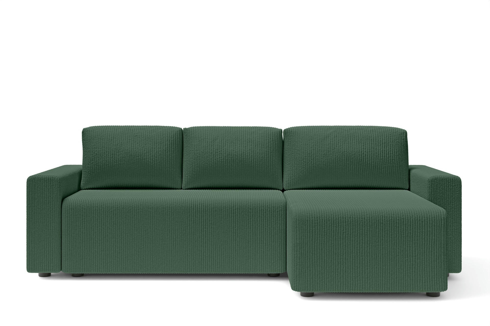 MAX - Canapé d'angle convertible en  4 places vert